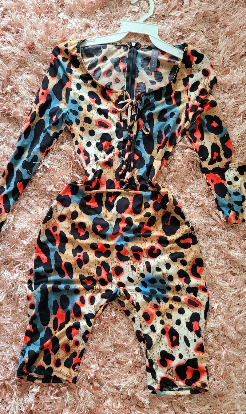 Wild cheetah print romper