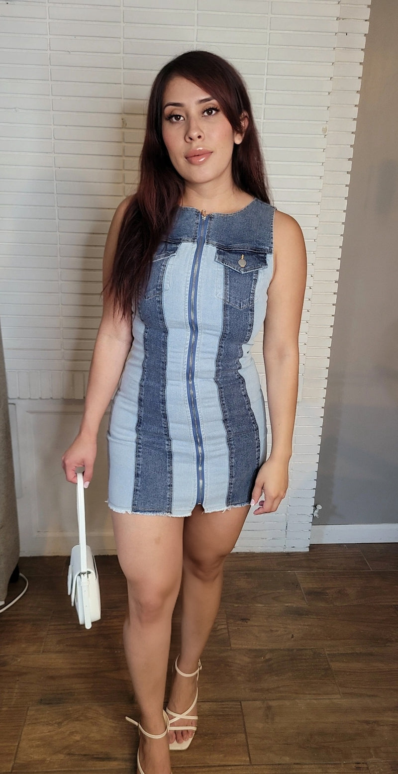 Angelique denim mini dress