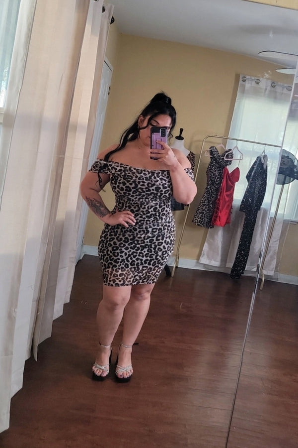 Crisel leopard mini dress