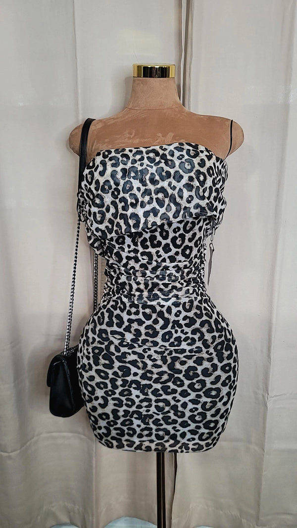 Crisel leopard mini dress