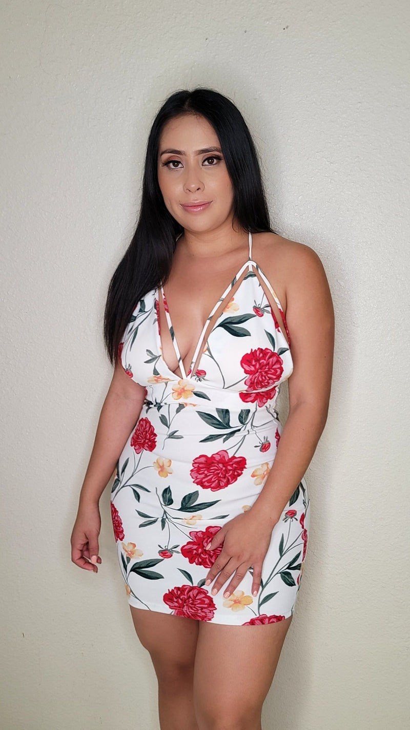 Lucero flower mini dress